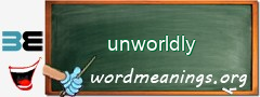 WordMeaning blackboard for unworldly